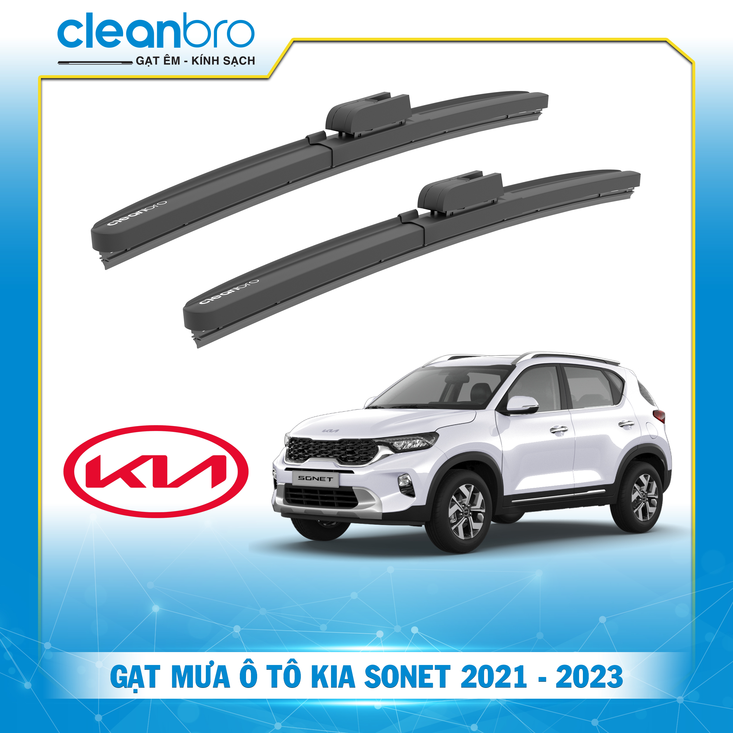 Gạt mưa ô tô hiệu ứng lá sen Kia Sonet [2021-2023+]